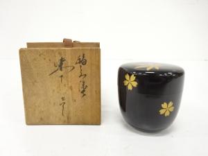 輪島塗　蒔絵　雲錦　中棗